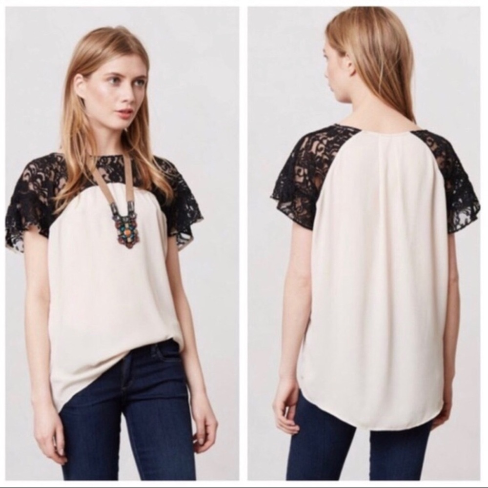 Anthropologie Maeve Penumbra Lace Blouse-XS EUC - Picture 3 of 6